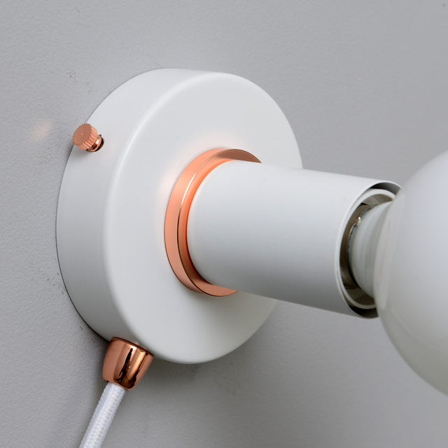 Simple Ring Plug In Wall Sconce - White/Rose Gold