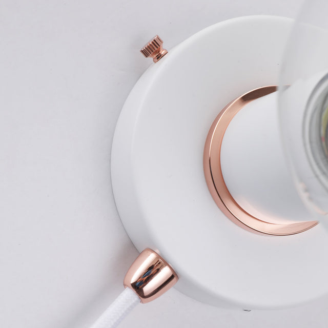 Simple Ring Plug In Wall Sconce - White/Rose Gold