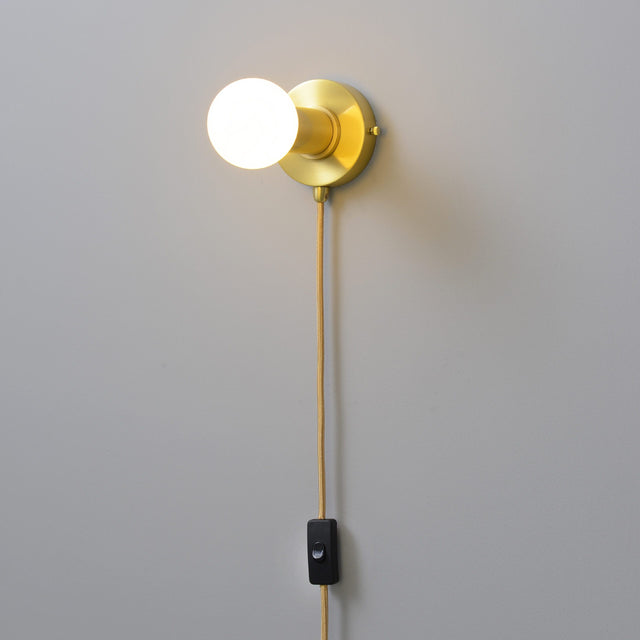 Simple Ring Plug In Wall Sconce - Brushed Gold