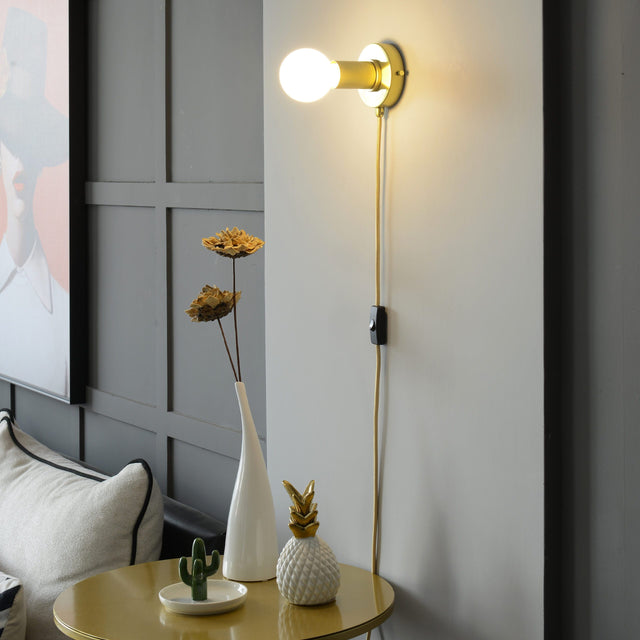 Simple Ring Plug In Wall Sconce - Brushed Gold