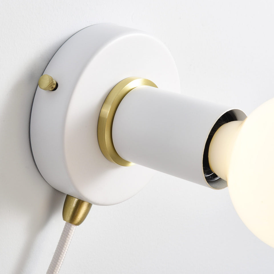 Simple Ring Plug In Wall Sconce - White/Gold