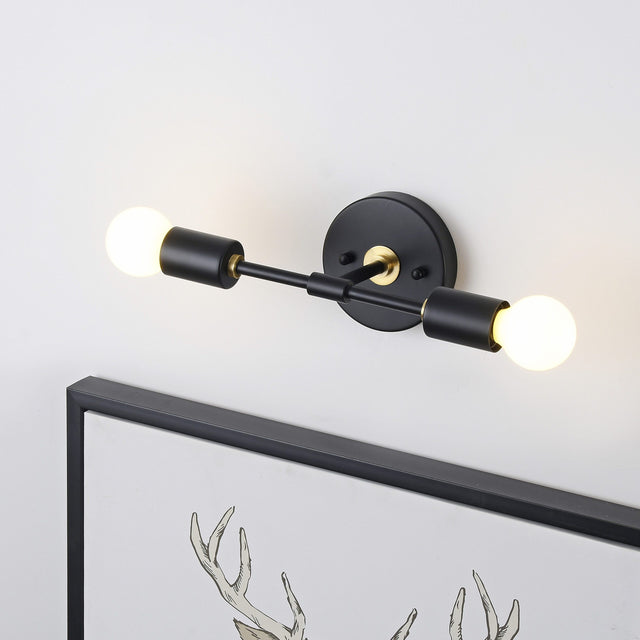 Brooklyn 2-Light Wall Sconce - Black/Gold