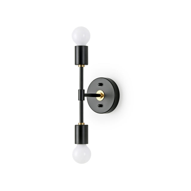 BW0023-2BG: Matte Black/Gold 2-light wall sconce