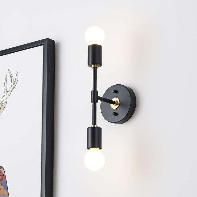 Brooklyn 2-Light Wall Sconce - Black/Gold