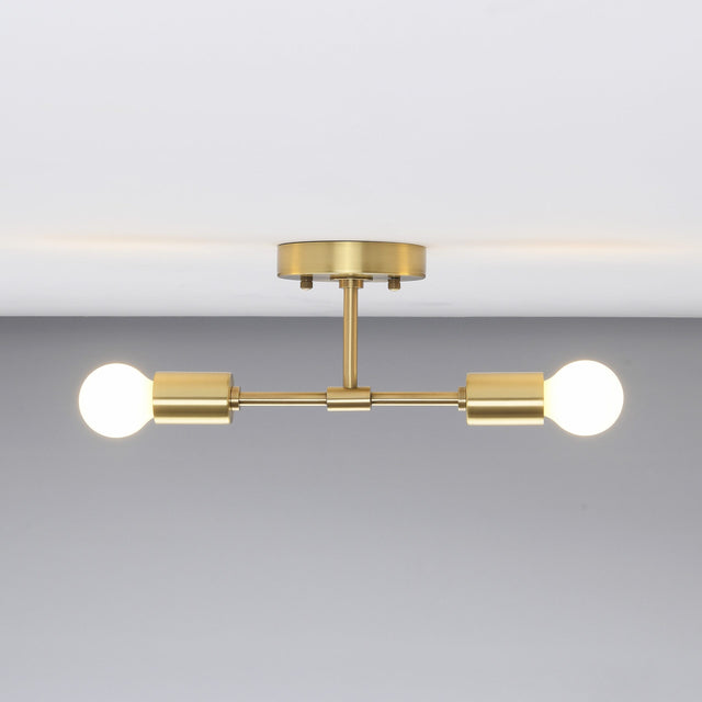 Brooklyn 2-Light Ceiling Lamp - Brushed Gold