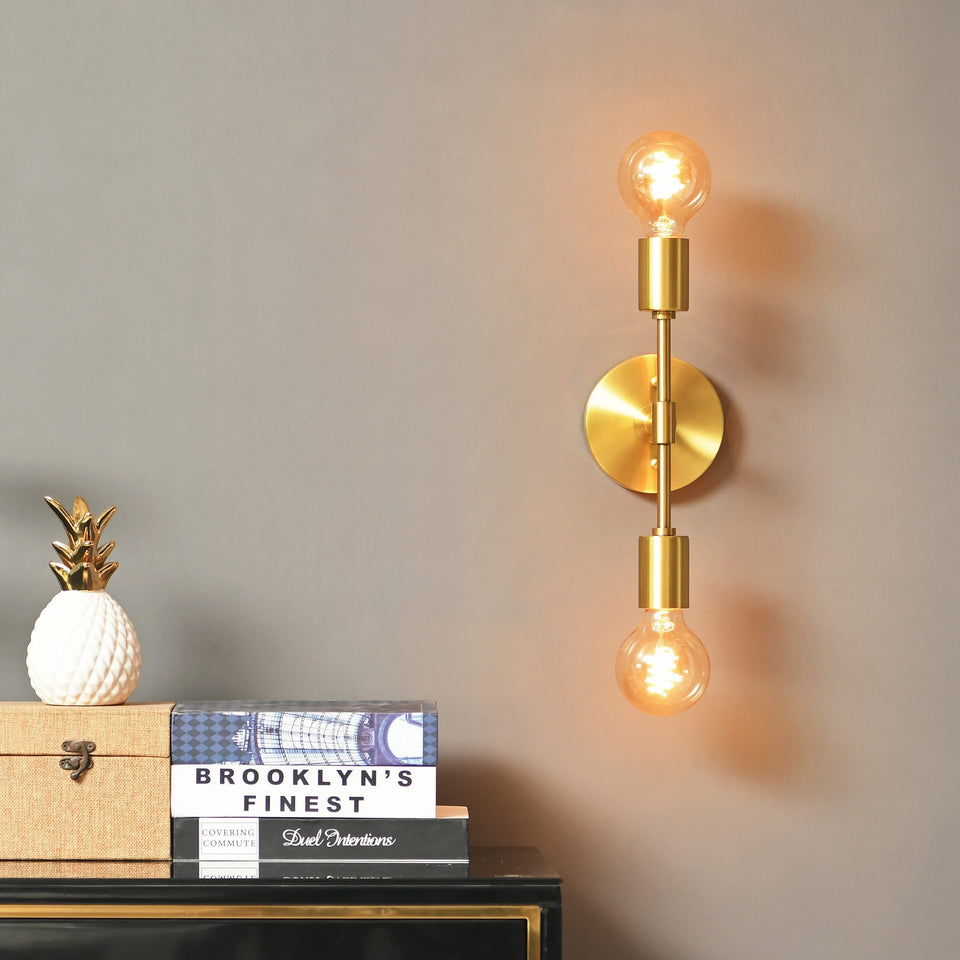 Brooklyn 2-Light Wall Sconce - Brushed Gold