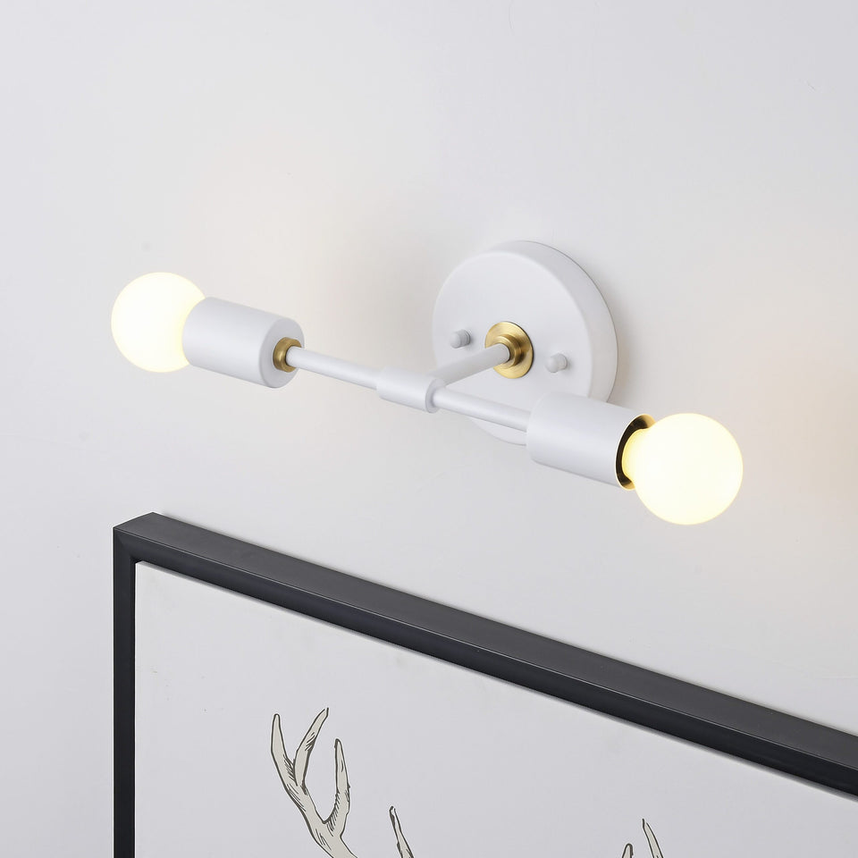 Brooklyn 2-Light Wall Sconce - White/Gold