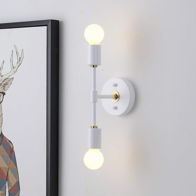 Brooklyn 2-Light Wall Sconce - White/Gold