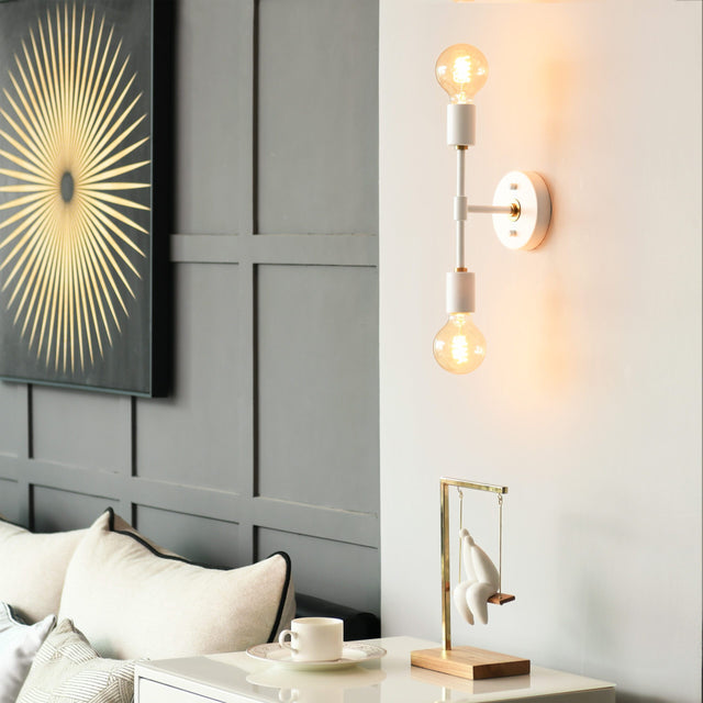 Brooklyn 2-Light Wall Sconce - White/Gold