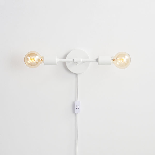 Brooklyn Plug-In 2-Light Wall Sconce - White