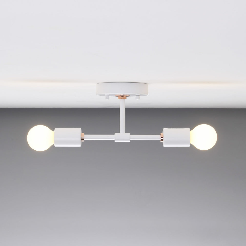 Brooklyn 2-Light Wall Sconce - White/Rose Gold