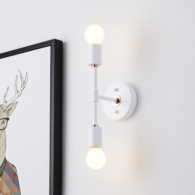 Brooklyn 2-Light Wall Sconce - White/Rose Gold