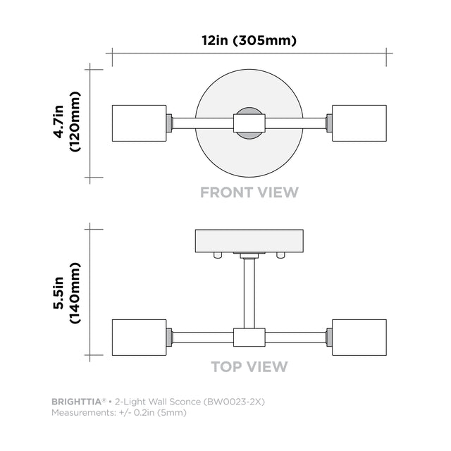 Brooklyn 2-Light Ceiling Lamp - White