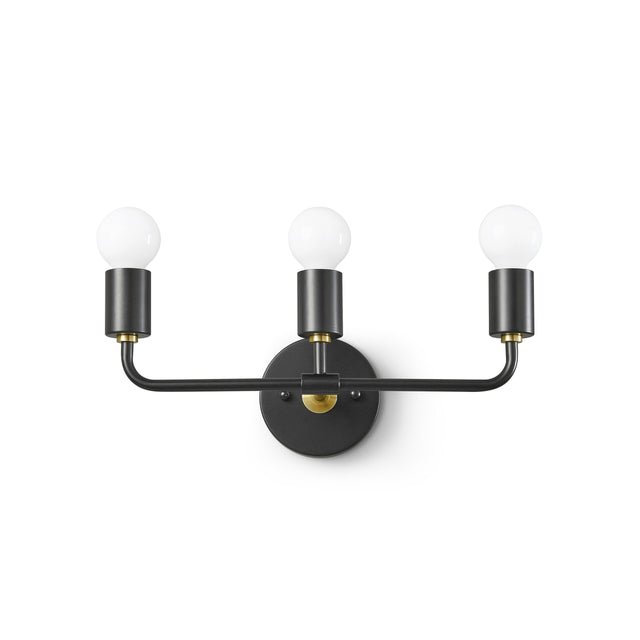 Brooklyn 3-Light Wall Sconce - Black/Gold