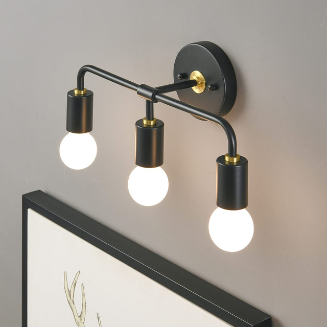 Brooklyn 3-Light Wall Sconce - Black/Gold