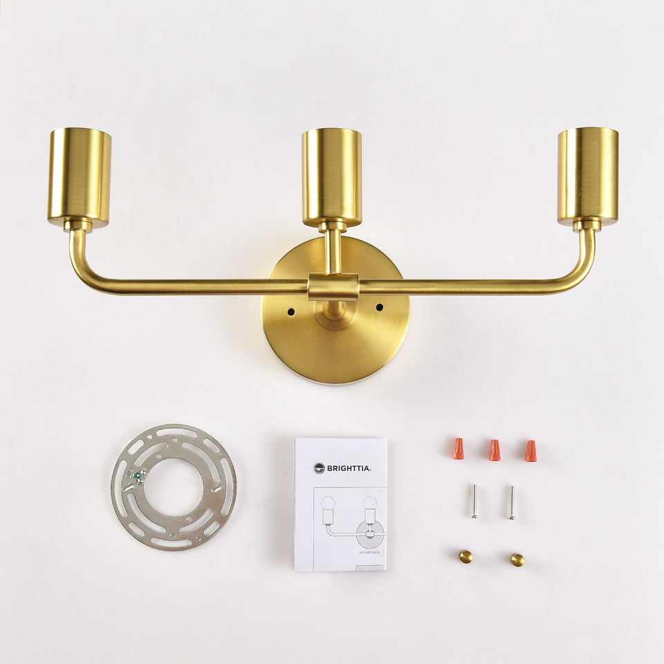 Brooklyn 3-Light Wall Sconce - Brushed Gold