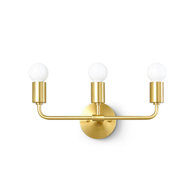 Brooklyn 3-Light Wall Sconce - Brushed Gold