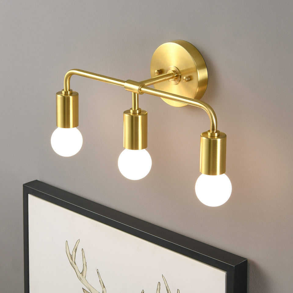 Brooklyn 3-Light Wall Sconce - Brushed Gold