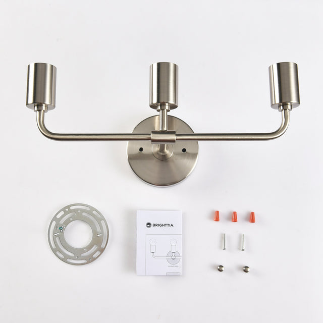 Brooklyn 3-Light Wall Sconce - Brushed Nickel