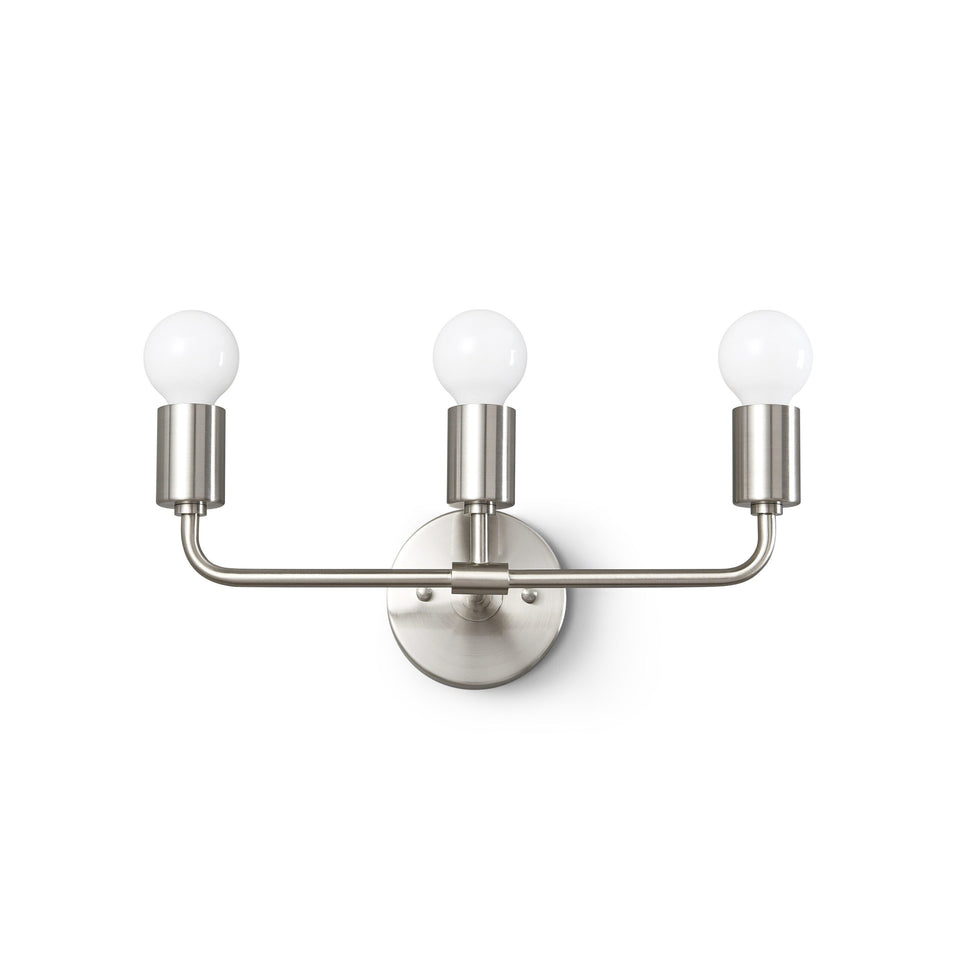 Brooklyn 3-Light Wall Sconce - Brushed Nickel