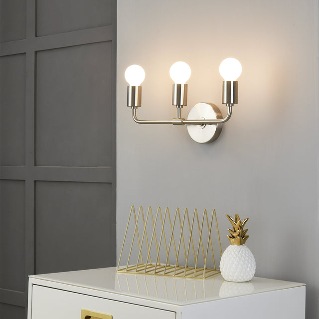 Brooklyn 3-Light Wall Sconce - Brushed Nickel