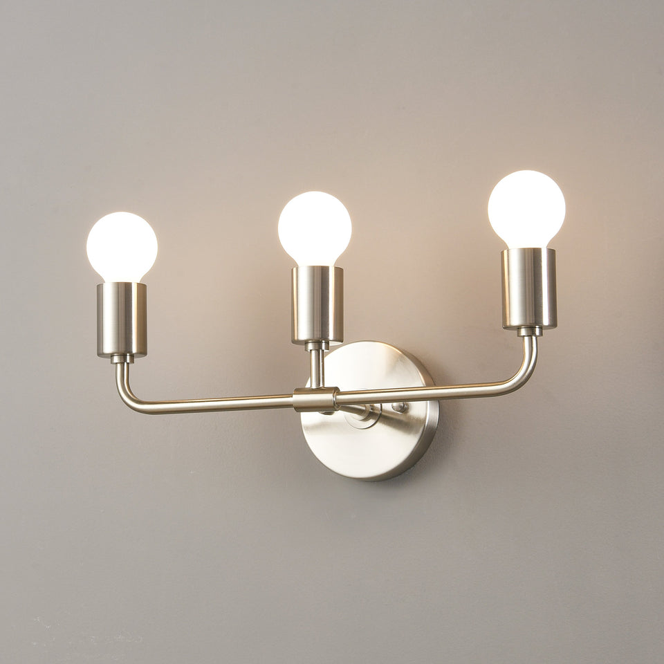 Brooklyn 3-Light Wall Sconce - Brushed Nickel