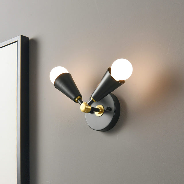 Connie 2-Light Wall Sconce - Black/Gold