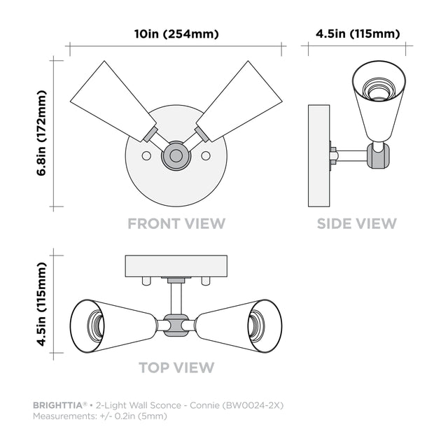 Connie 2-Light Wall Sconce - Brushed Nickel