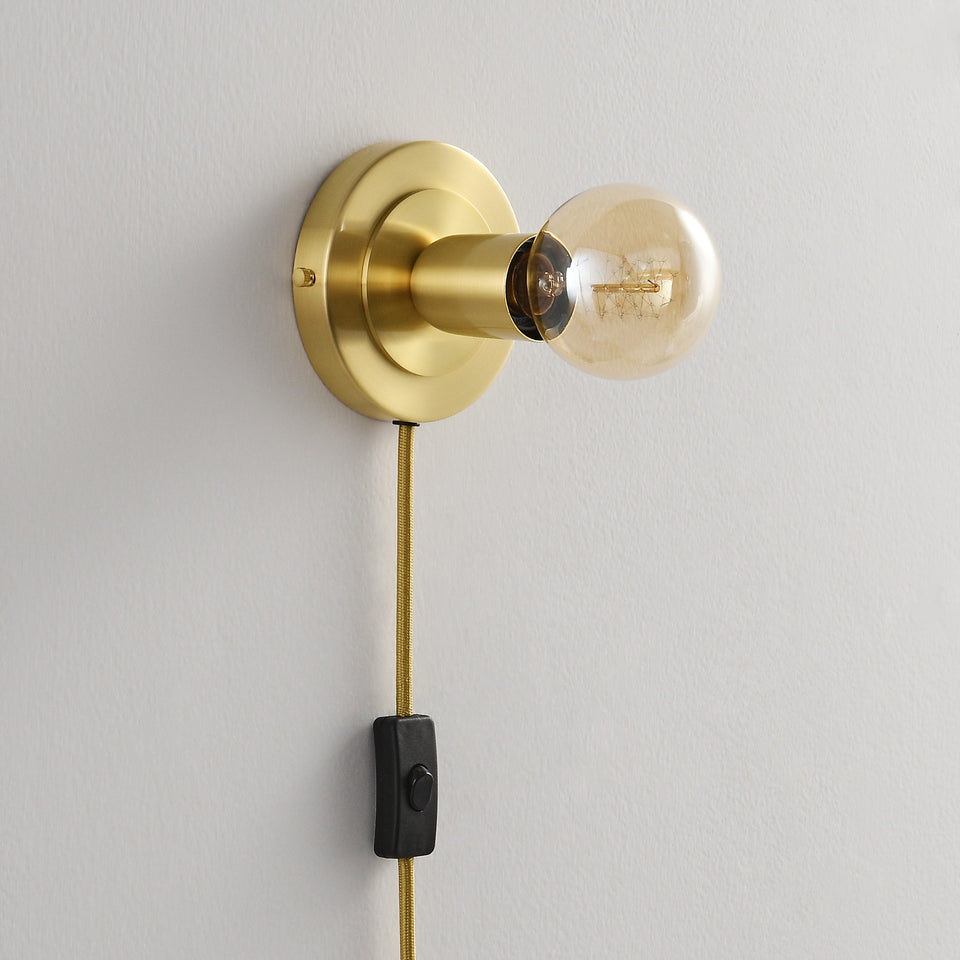 Luna Plug In Wall Sconce - Gold