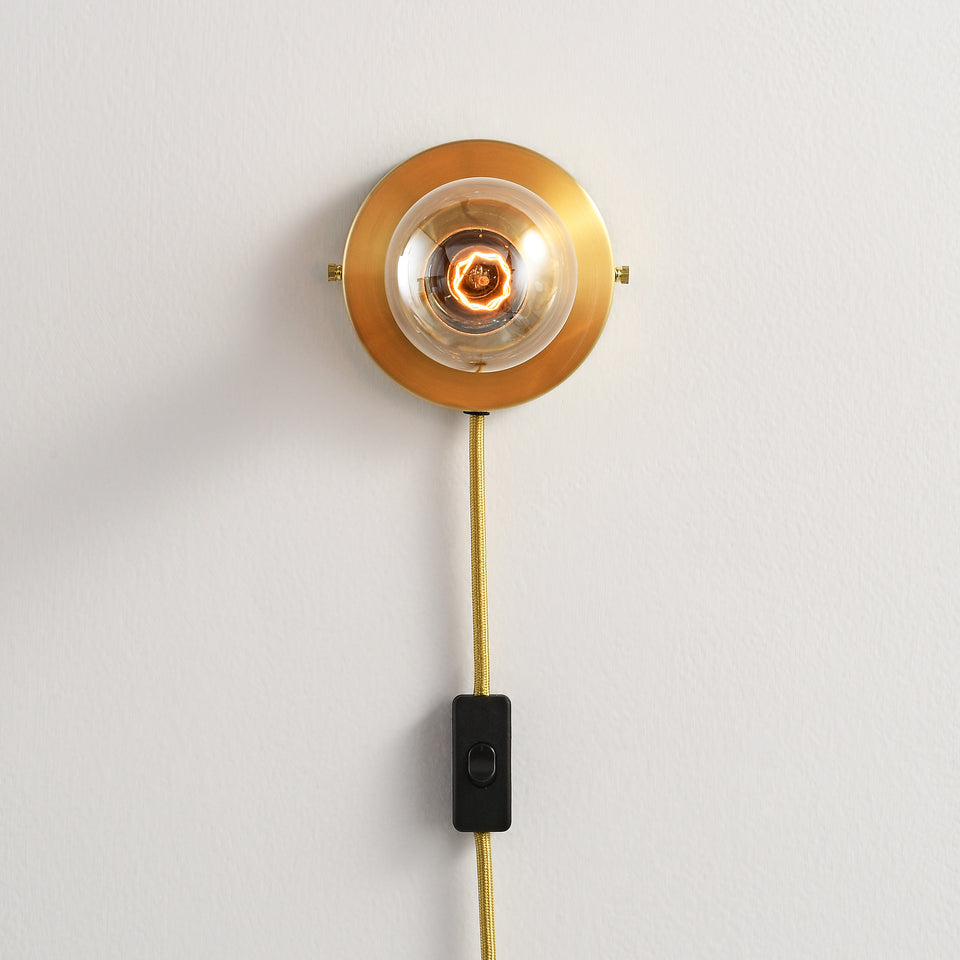 Luna Plug In Wall Sconce - Gold