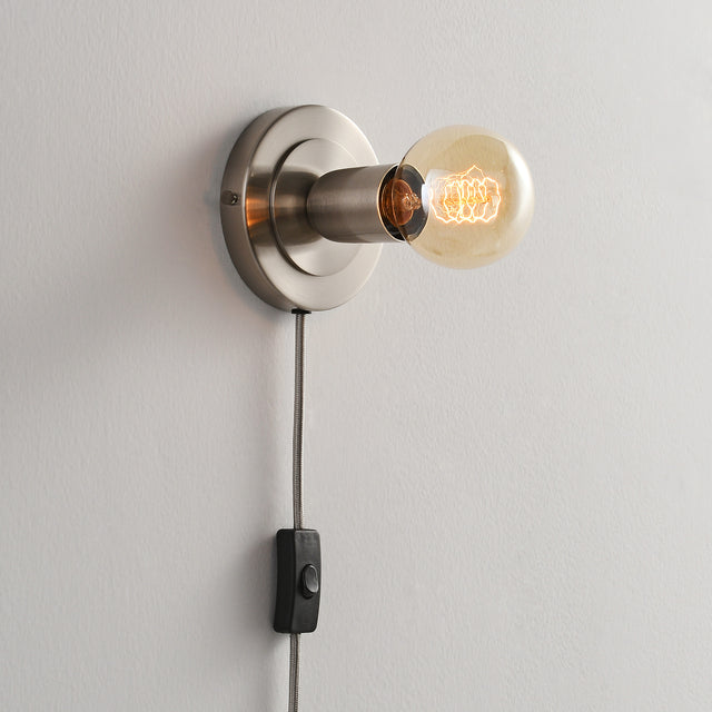 Luna Plug In Wall Sconce - Nickel