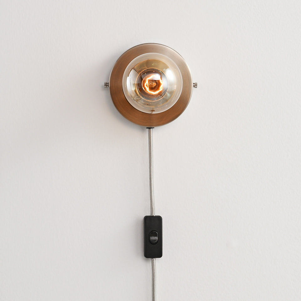Luna Plug In Wall Sconce - Nickel