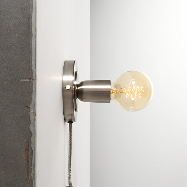 Luna Plug In Wall Sconce - Nickel