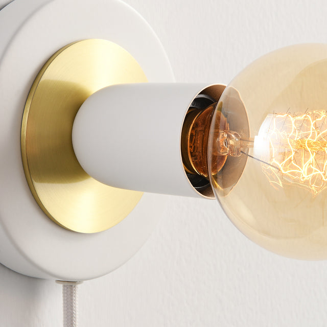 Luna Plug In Wall Sconce - White/Gold