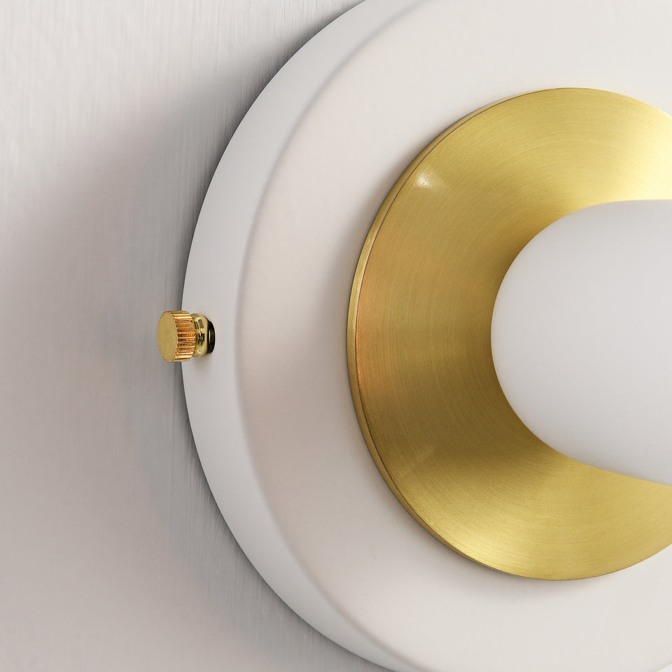 Luna Plug In Wall Sconce - White/Gold