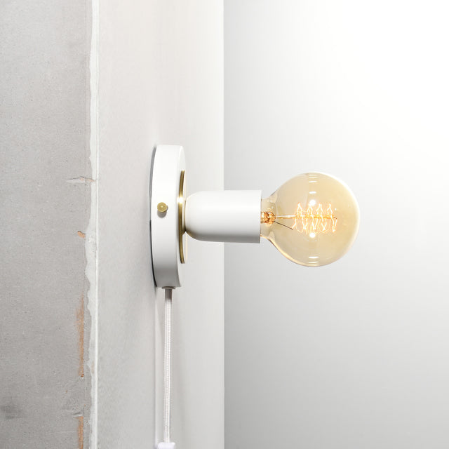 Luna Plug In Wall Sconce - White/Gold