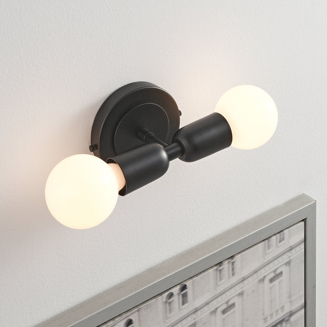 Luna Duo Wall Sconce - Black