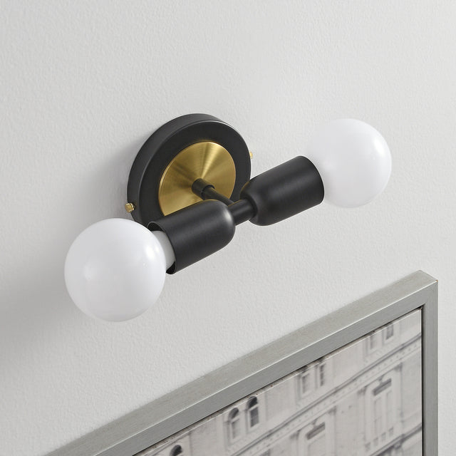 Luna Duo Wall Sconce - Black/Gold