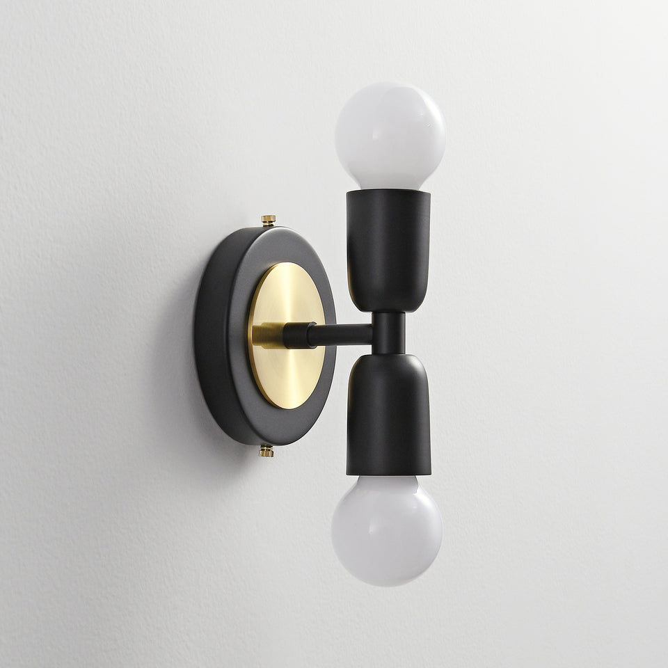 Luna Duo Wall Sconce - Black/Gold