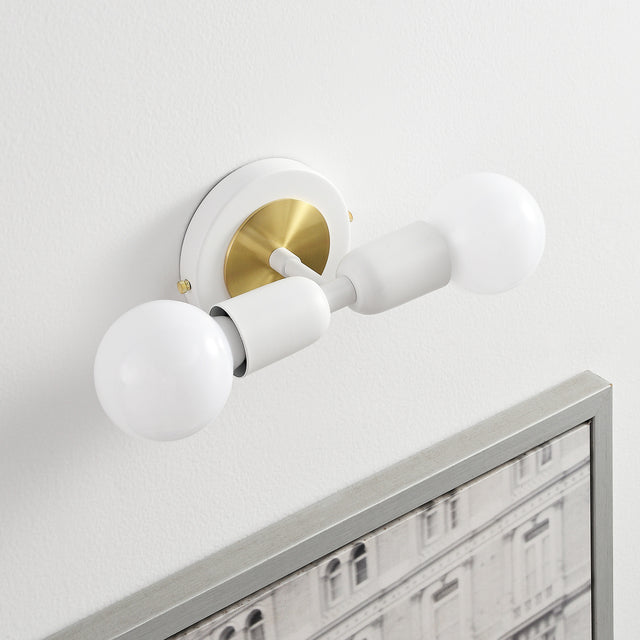 Luna Duo Wall Sconce - White/Gold