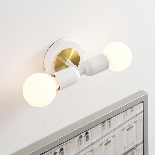 Luna Duo Wall Sconce - White/Gold