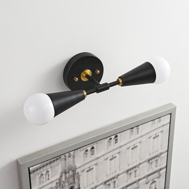 Vicky 2-Light Wall Sconce - Black/Gold