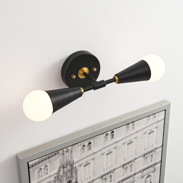 Vicky 2-Light Wall Sconce - Black/Gold