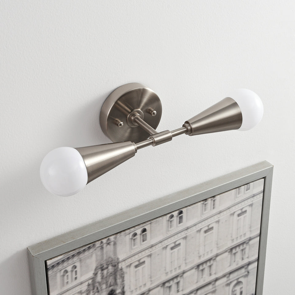 Vicky 2-Light Wall Sconce - Brushed Nickel
