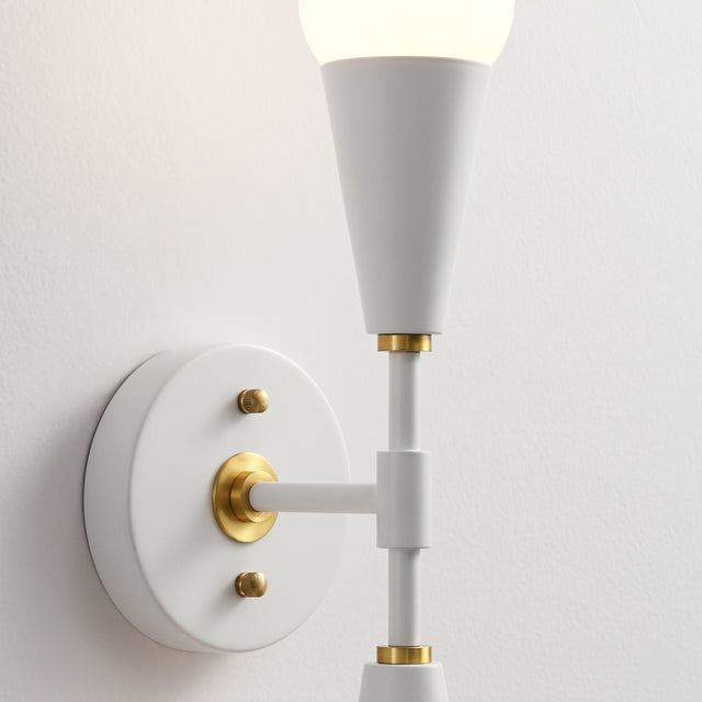 Vicky 2-Light Wall Sconce - White/Gold