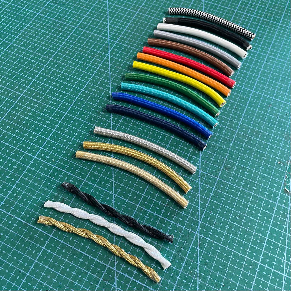 Color Fabric Cord Samples - Cloth Covered Electrical Wire