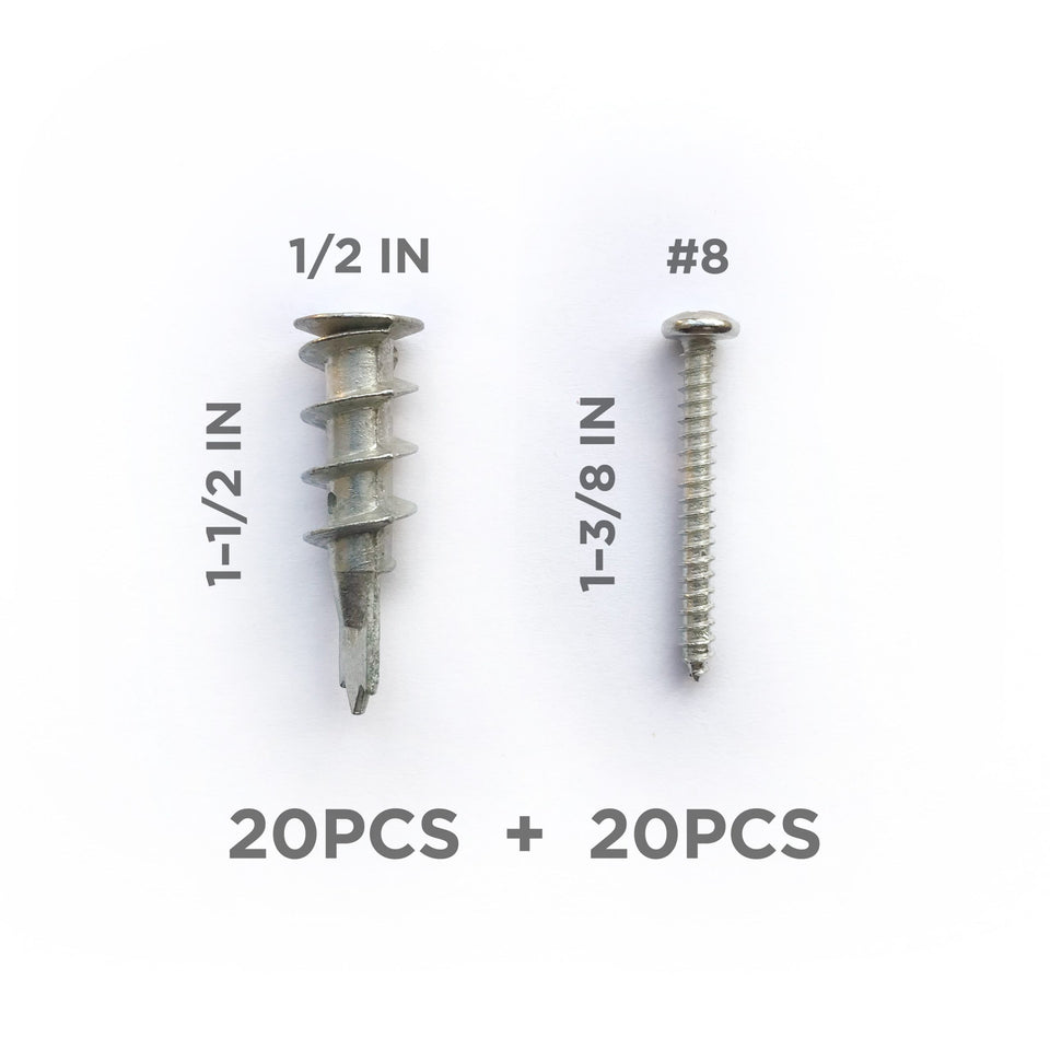 Drywall Zinc Anchor and Screw Kit - 40pcs